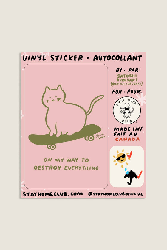 Autocollant - On My Way (Sk8 Cat)