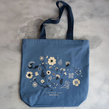  Pressed Flowers Tote Bag, Blue Jean, Navy