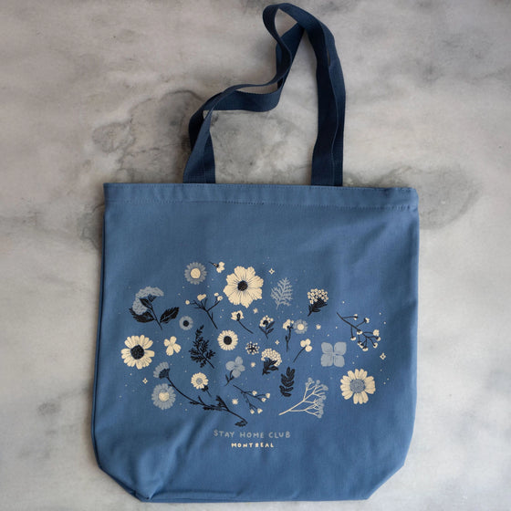 Sac fourre-tout Pressed Flowers, Blue Jean, Navy