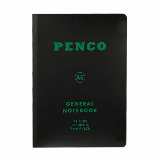 Cahier ligné Penco - Noir, A5