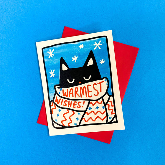 Carte de souhaits - Scarf Cat
