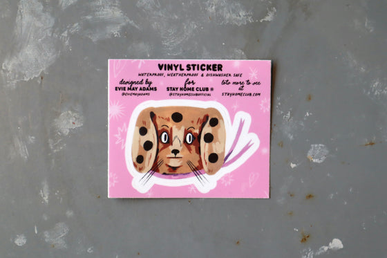 Stay Home Club Sticker - Spotty Dog 