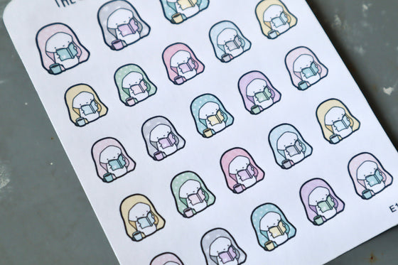 TheCoffeeMonsterzCO Sticker Sheet - Cozy Reading
