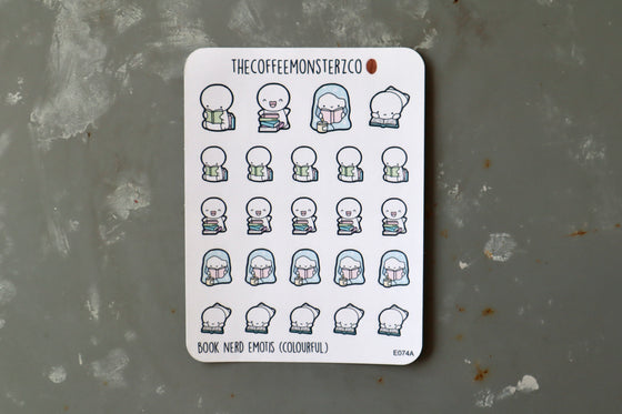 TheCoffeeMonsterzCO Sticker Sheet - Book Nerd (Colourful)