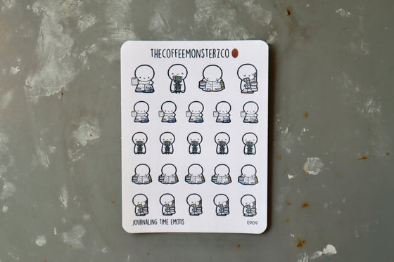 TheCoffeeMonsterzCO Sticker Sheet - Journaling Time 