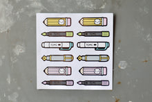  TheCoffeeMonsterzCO Sticker Sheet - Pen &amp; Pencil Sticker Seals 