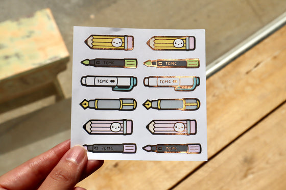 TheCoffeeMonsterzCO Sticker Sheet - Pen &amp; Pencil Sticker Seals 