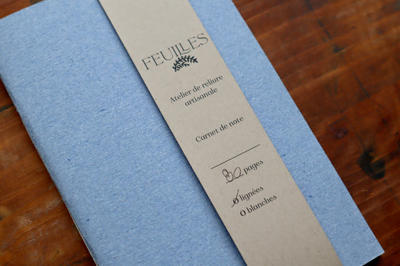 Carnet ligné Feuilles - Essentiel, Bleu