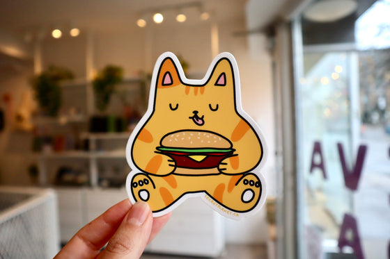 Autocollant - Burger Cat