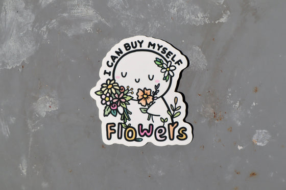 Autocollant TheCoffeeMonsterzCO- I Can Buy Myself Flowers