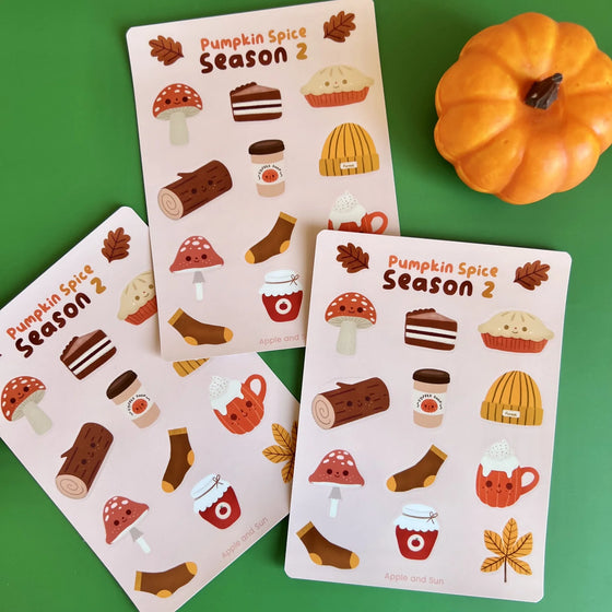 Apple and Sun Sticker Sheet - Walk in the Forest