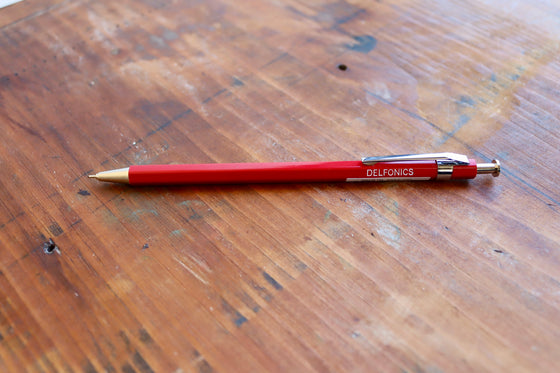 Delfonics Wood Ballpoint Pen - Red, 0.7mm