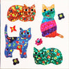 Feuille d'autocollants Sticker Garden - Sparkle Groovy Cats