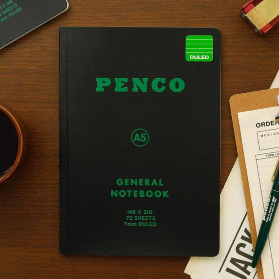 Cahier ligné Penco - Noir, A5