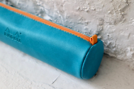 Rhodia round pencil case - Turquoise 