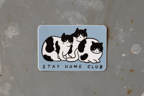 Autocollant Stay Home Club - Stay Home Club Tuxedo Cats