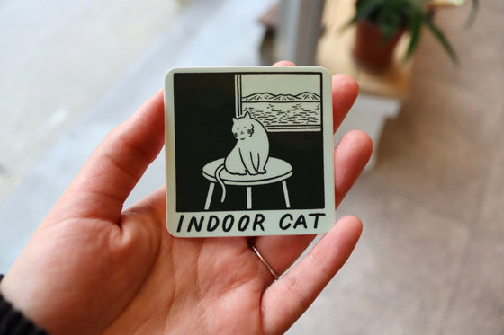 Autocollant Stay Home Club - Indoor Cat Satoshi