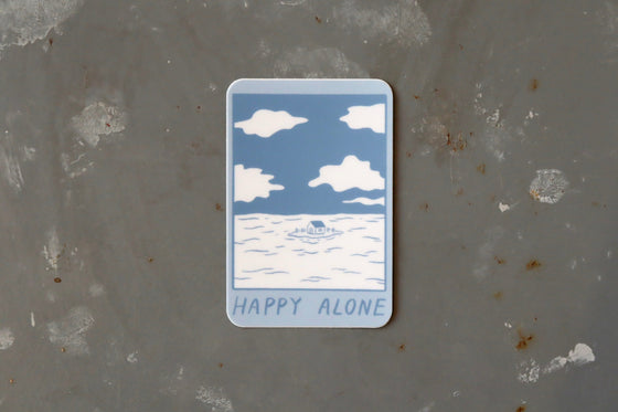 Stay Home Club Sticker - Happy Alone (Blue Skies)