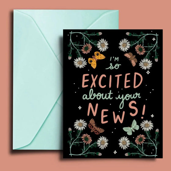 Stay Home Club Greeting Card - Excited About Your News